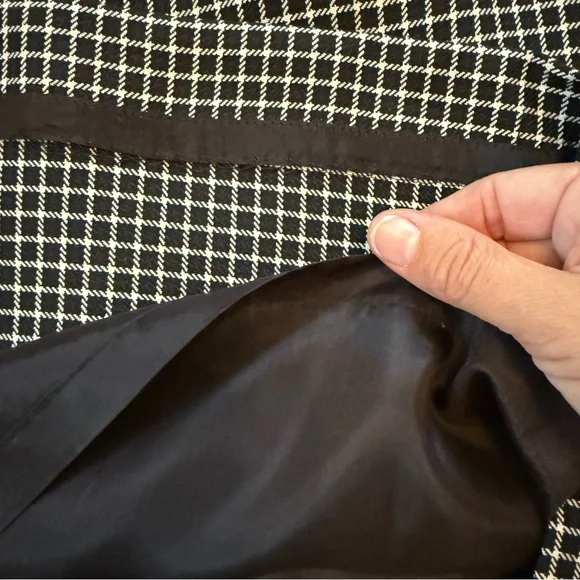 Vintage 90s Ann Taylor LOFT Black and White Checkered Skirt Size 8 Made In USA - Picture 8 of 9
